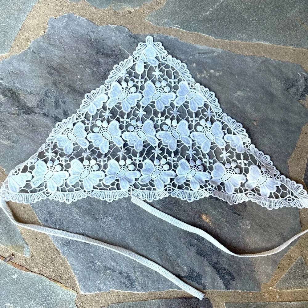 Embroidered Butterfly Hair Scarf